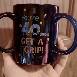 40th birthday, easy grip mug.